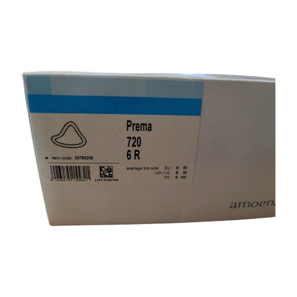 Amoena Prema 720 Breast Form Prosthesis Size 38 B / 6R New in Box - Picture 3 of 7